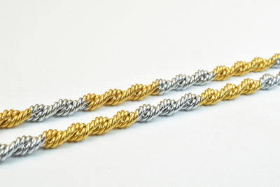 17.50" Inches Electro Plated Gold and Rhodium Plated Chain For Jewelry Making EP5, EP7