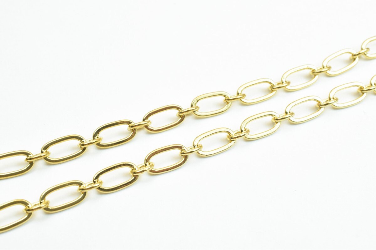 18K Gold Filled EP Chain 17" Inches Long 4mm width 1mm Thickness CG303