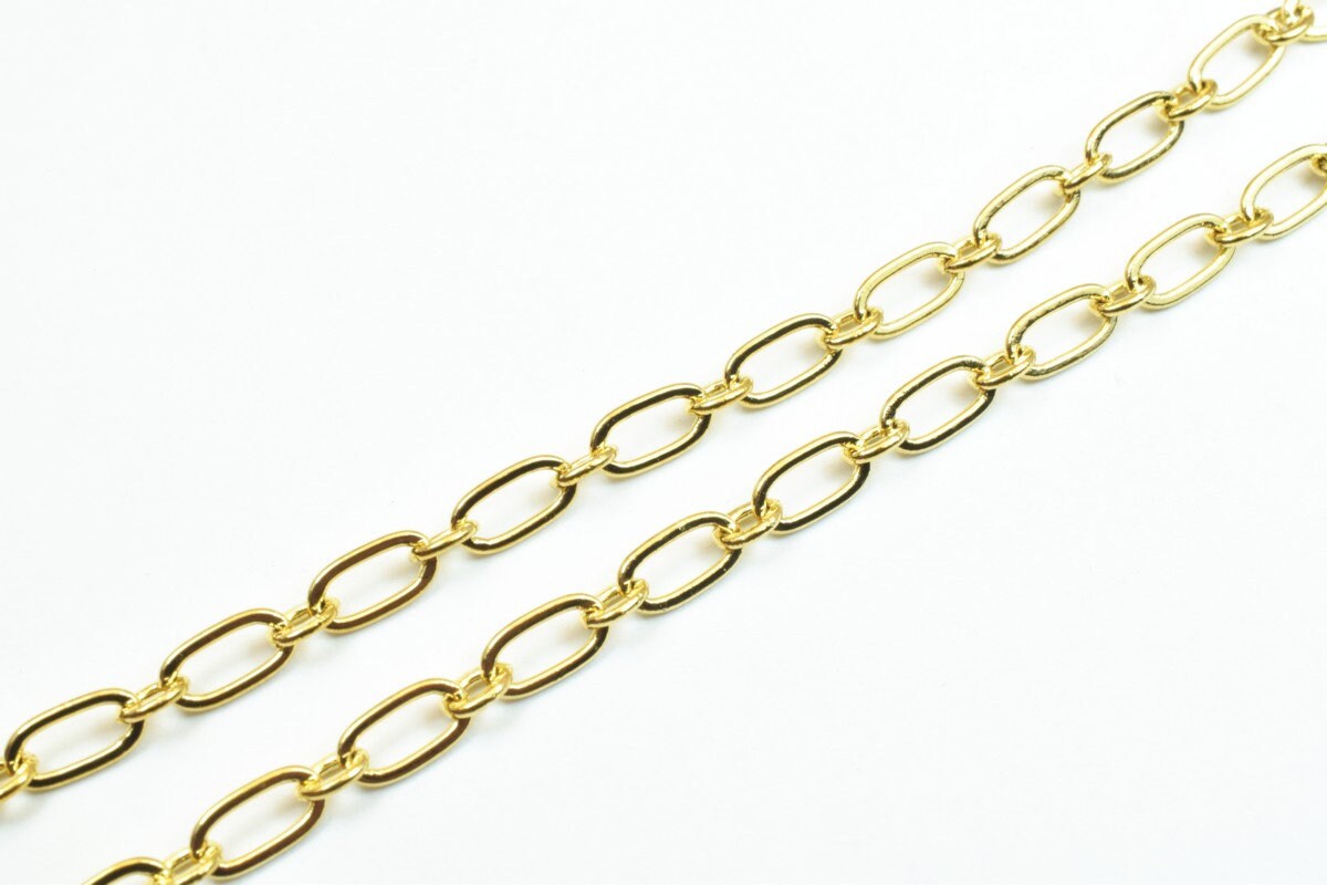 18K Gold Filled EP Chain 17" Inches Long 4mm width 1mm Thickness CG303