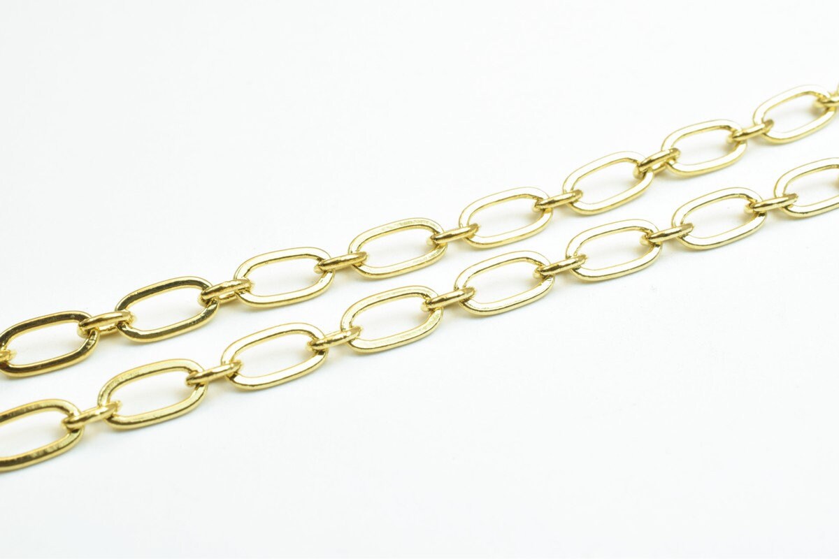 18K Gold Filled EP Chain 17" Inches Long 4mm width 1mm Thickness CG303