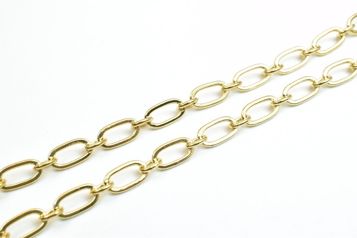 18K Gold Filled EP Chain 17" Inches Long 4mm width 1mm Thickness CG303