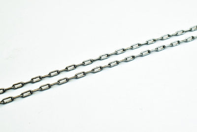 Gun Metal Plated Black Chain 15.5" Inches 1mm Width 1mm Thickness For Jewelry Making CG316