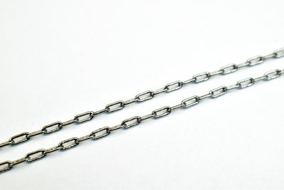 Gun Metal Plated Black Chain 15.5" Inches 1mm Width 1mm Thickness For Jewelry Making CG316