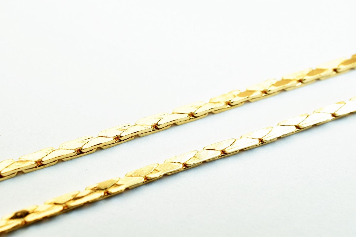 Pinky Gold Filled EP Chain 18KT Gold Filled Size 15.25" Long 1mm Width 1mm Thickness For Jewelry Making Item #CG326