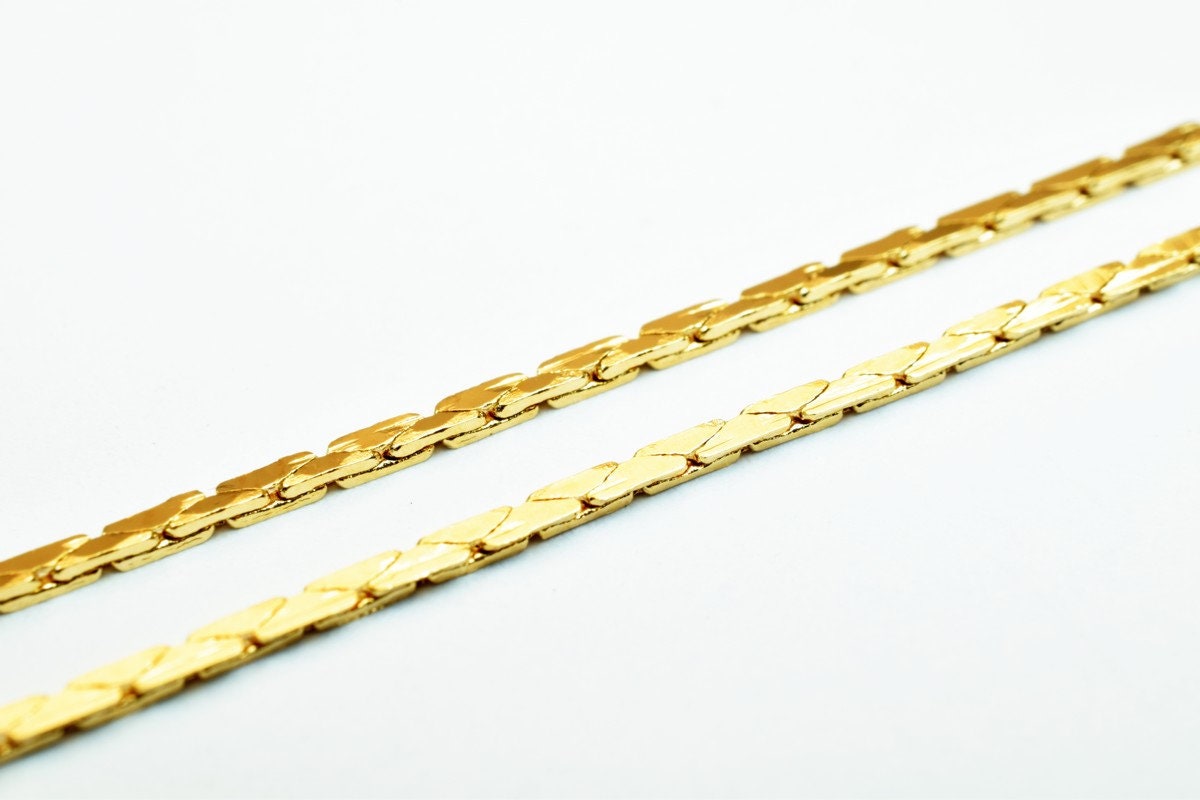 Pinky Gold Filled EP Chain 18KT Gold Filled Size 15.25" Long 1mm Width 1mm Thickness For Jewelry Making Item #CG326