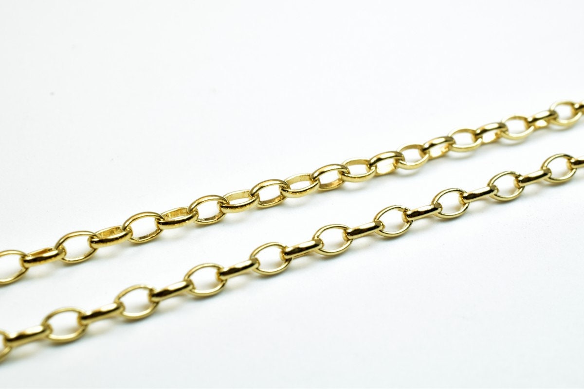 Gold Filled EP Chain 18KT Gold Filled Size 17.40" Long 2.5mm Width 1mm Thickness For Jewelry Making Item #CG349