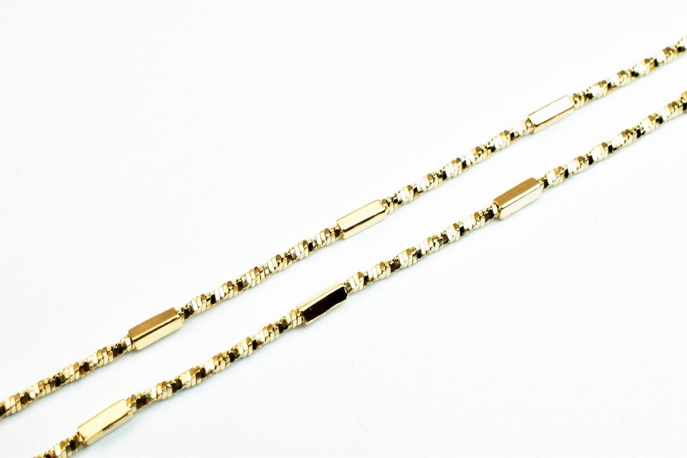 Pinky Gold Filled EP Chain 18KT Gold Filled Size 17.9" Inch Long 2mm Width 1.5mm Thickness For Jewelry Making Item #CG389