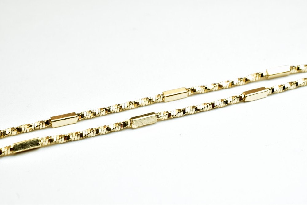 Pinky Gold Filled EP Chain 18KT Gold Filled Size 17.9" Inch Long 2mm Width 1.5mm Thickness For Jewelry Making Item #CG389