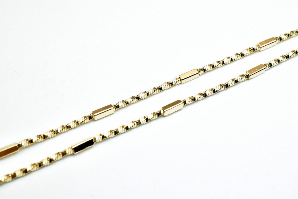 Pinky Gold Filled EP Chain 18KT Gold Filled Size 17.9" Inch Long 2mm Width 1.5mm Thickness For Jewelry Making Item #CG389