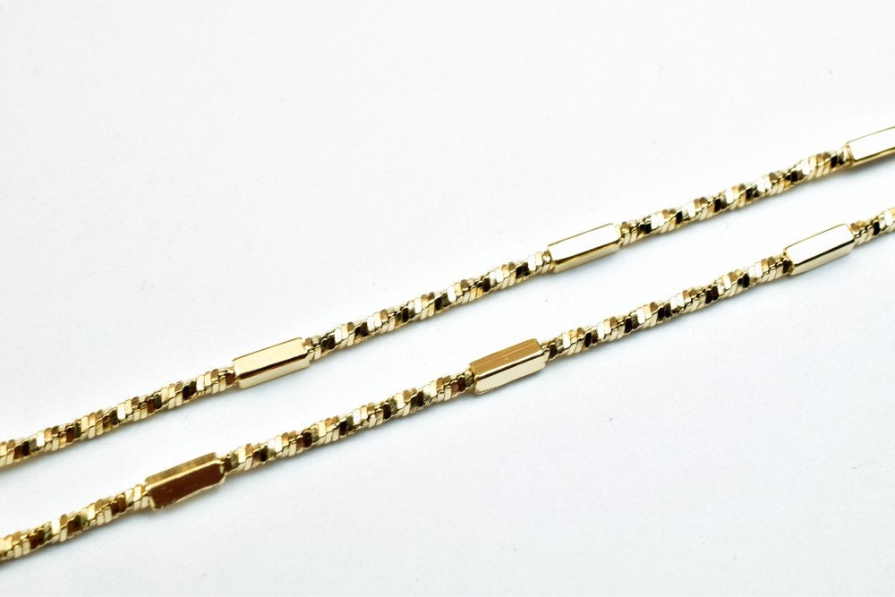 Pinky Gold Filled EP Chain 18KT Gold Filled Size 17.9" Inch Long 2mm Width 1.5mm Thickness For Jewelry Making Item #CG389