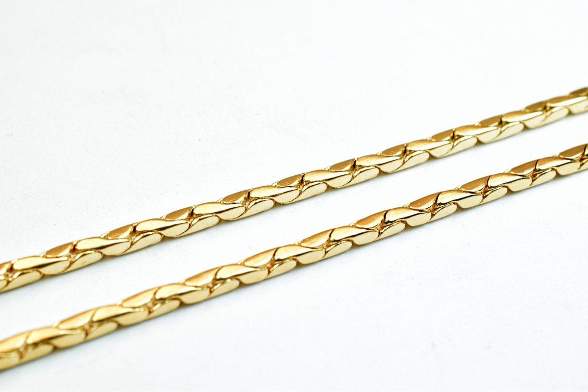 Pinky Gold Filled EP tarnish resistant Chain 18KT Gold Filled tarnish resistant Size 17.25" Long 1.5mm Width 1.5mm Thickness Item #CG297