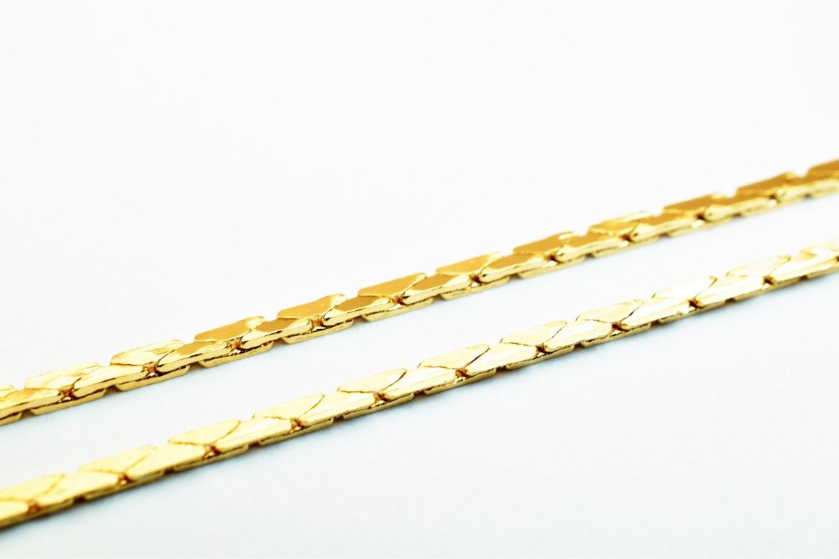 Pinky Gold Filled EP Chain 18KT Gold Filled Size 15.25" Long 1mm Width 1mm Thickness For Jewelry Making Item #CG326