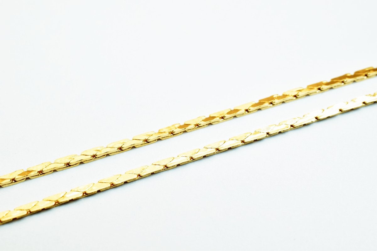 Pinky Gold Filled EP Chain 18KT Gold Filled Size 15.25" Long 1mm Width 1mm Thickness For Jewelry Making Item #CG326