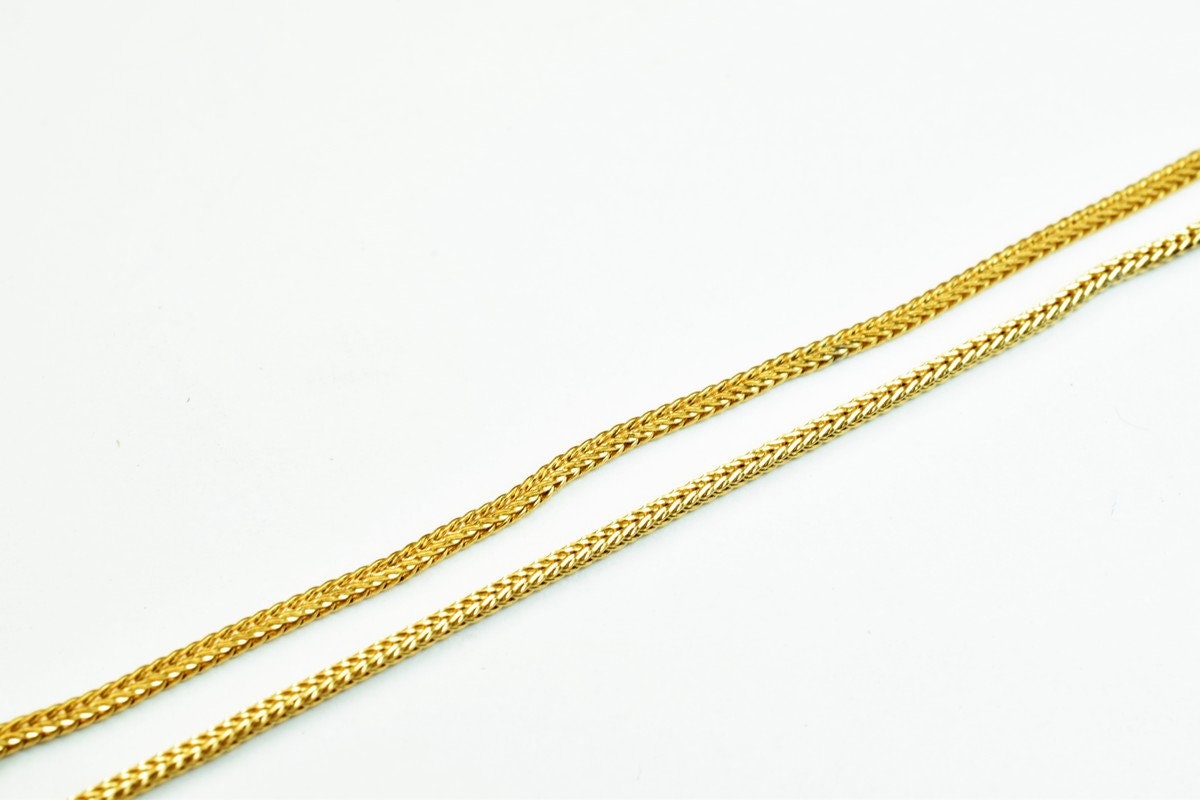 Pinky Gold Filled EP Chain 18KT Gold Filled Size 17.30" Long 1mm Width 1mm Thickness For Jewelry Making Item #CG373