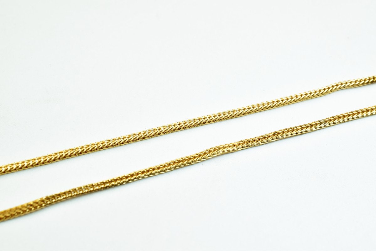 Pinky Gold Filled EP Chain 18KT Gold Filled Size 17.30" Long 1mm Width 1mm Thickness For Jewelry Making Item #CG373