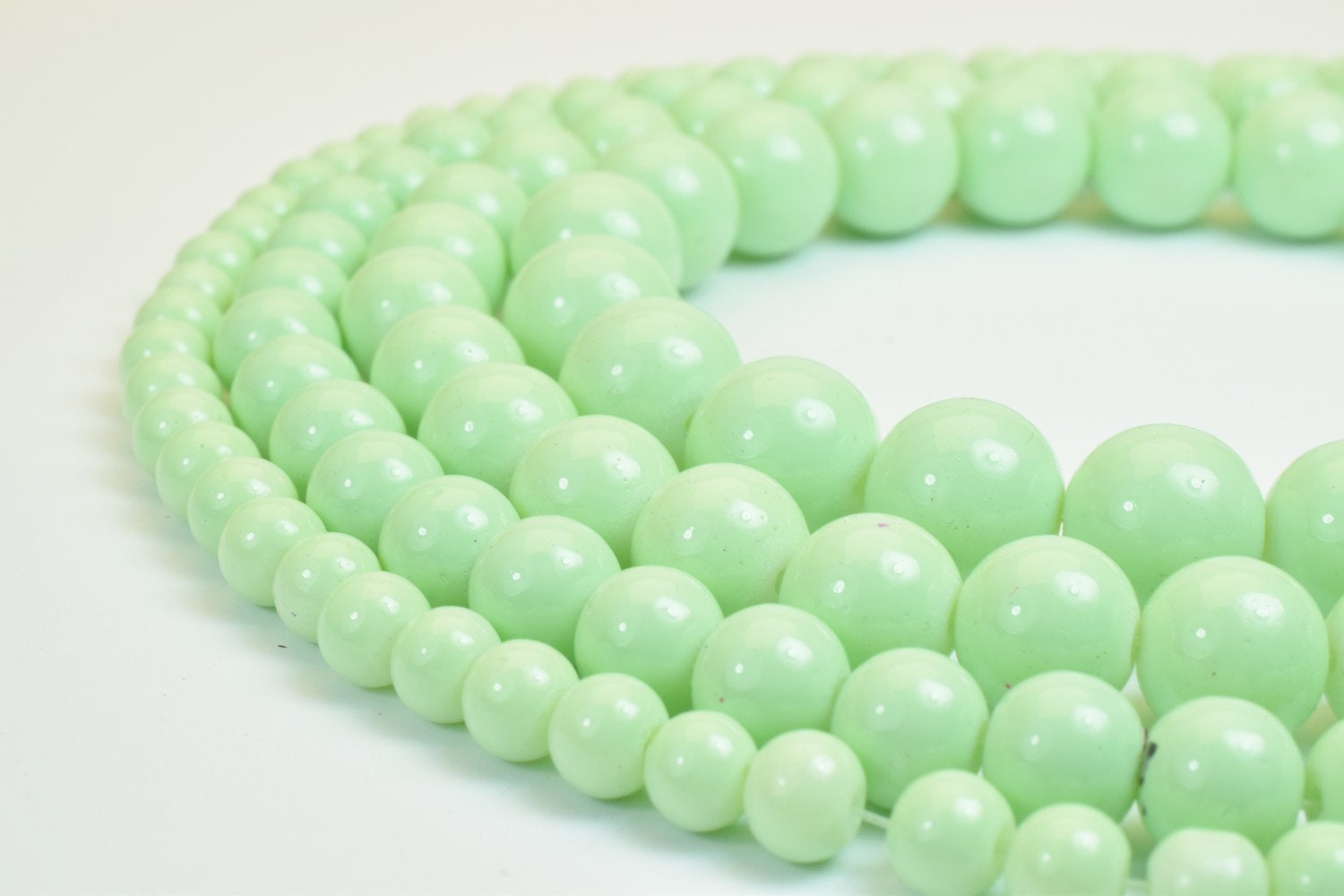 Green Glass Beads Round 6mm/8mm/10mm/12mm Shine Round Beads For Jewelry Making Item#AB