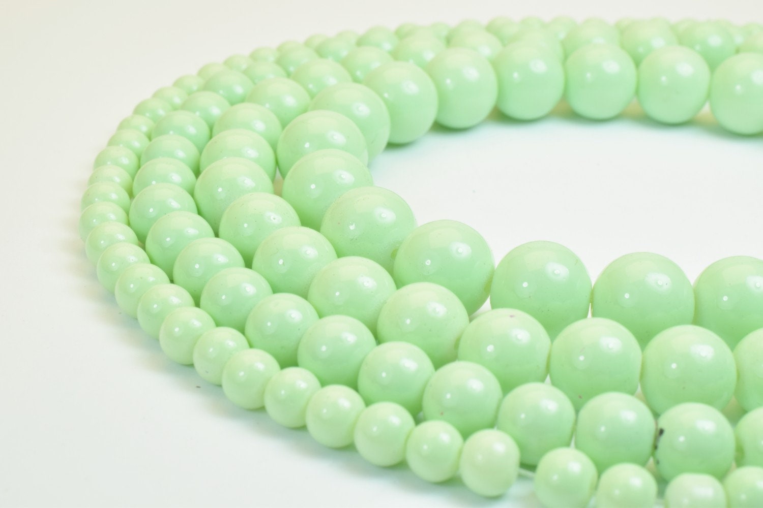 Green Glass Beads Round 6mm/8mm/10mm/12mm Shine Round Beads For Jewelry Making Item#AB