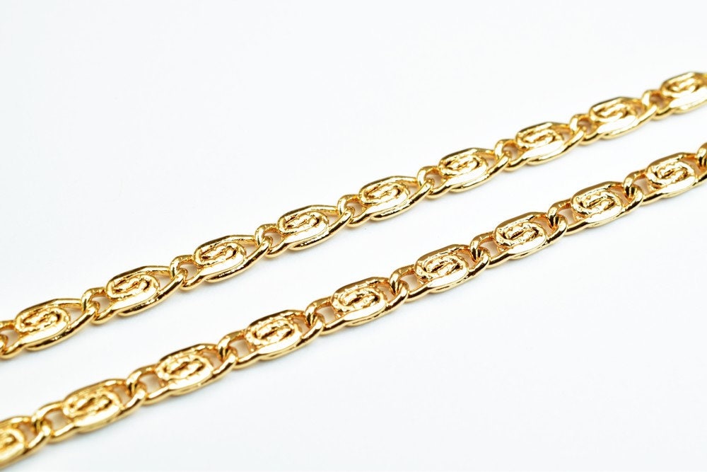 Pinky Gold Filled EP Chain 18KT Gold Filled Size 19.25" Inch Long 3mm Width 1mm Thickness For Jewelry Making Item #CG398