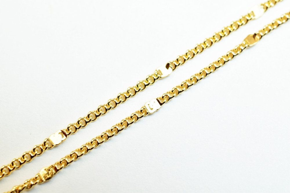 Pinky Gold Filled EP Chain 18KT Gold Filled Size 17.25" Inch Long 1mm Width 0.5mm Thickness For Jewelry Making Item #CG404