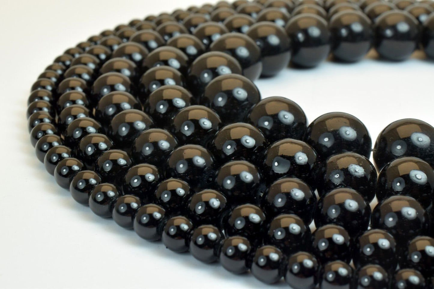 Glass Beads Round Black Color Size 6mm/8mm/10mm/12mm/14mm Shine Round Beads For Jewelry Making Item# AC