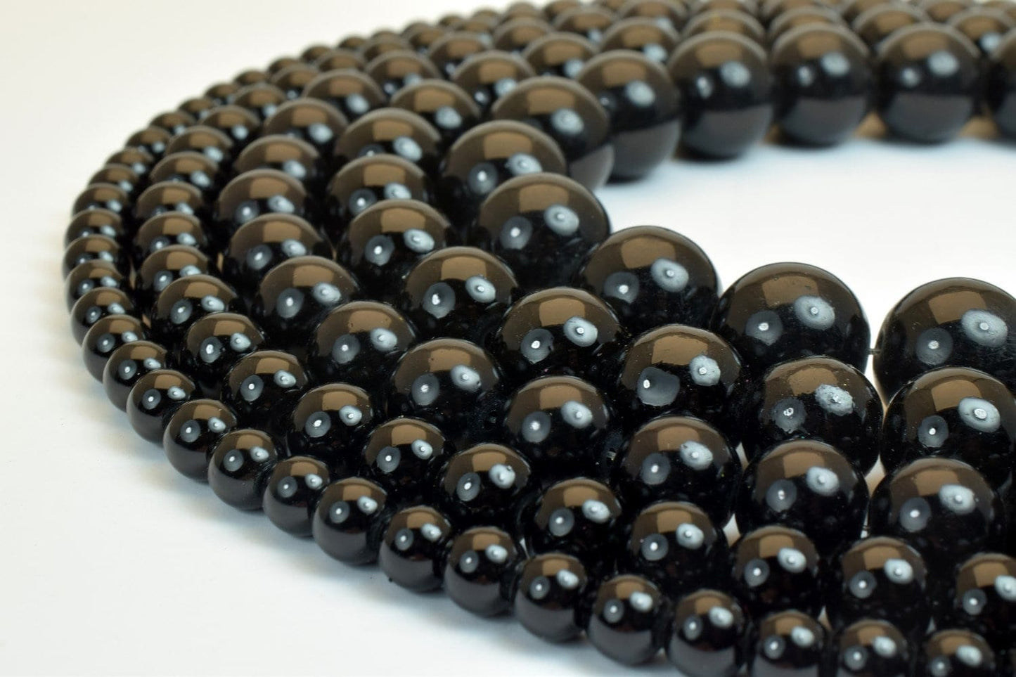 Glass Beads Round Black Color Size 6mm/8mm/10mm/12mm/14mm Shine Round Beads For Jewelry Making Item# AC