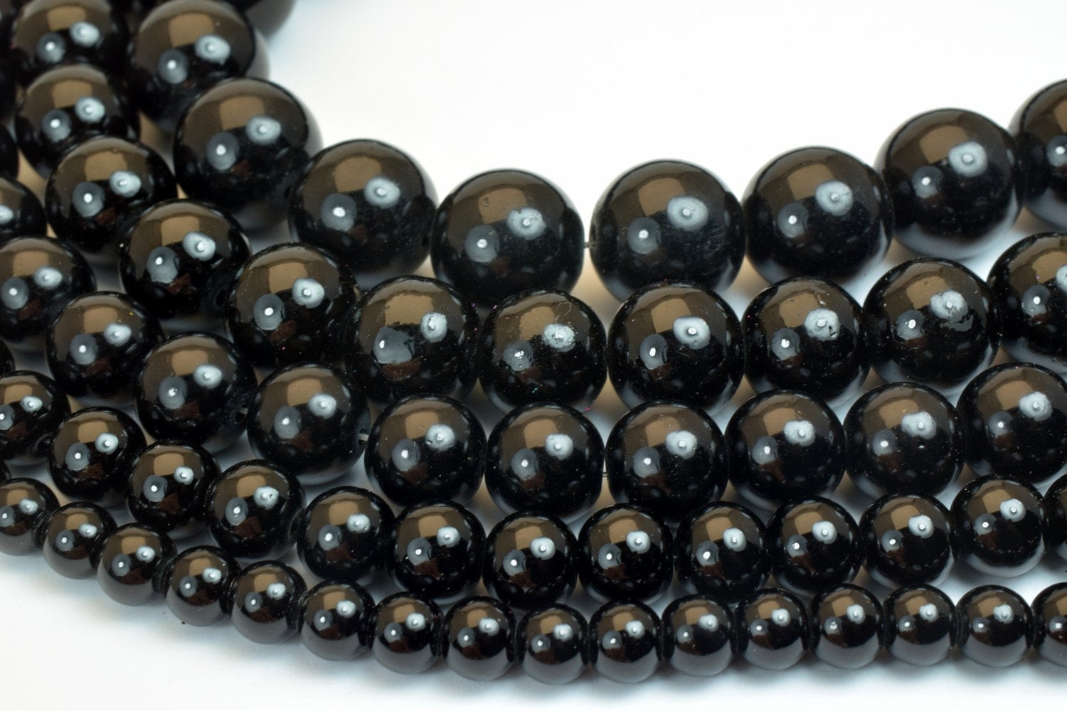 Glass Beads Round Black Color Size 6mm/8mm/10mm/12mm/14mm Shine Round Beads For Jewelry Making Item# AC