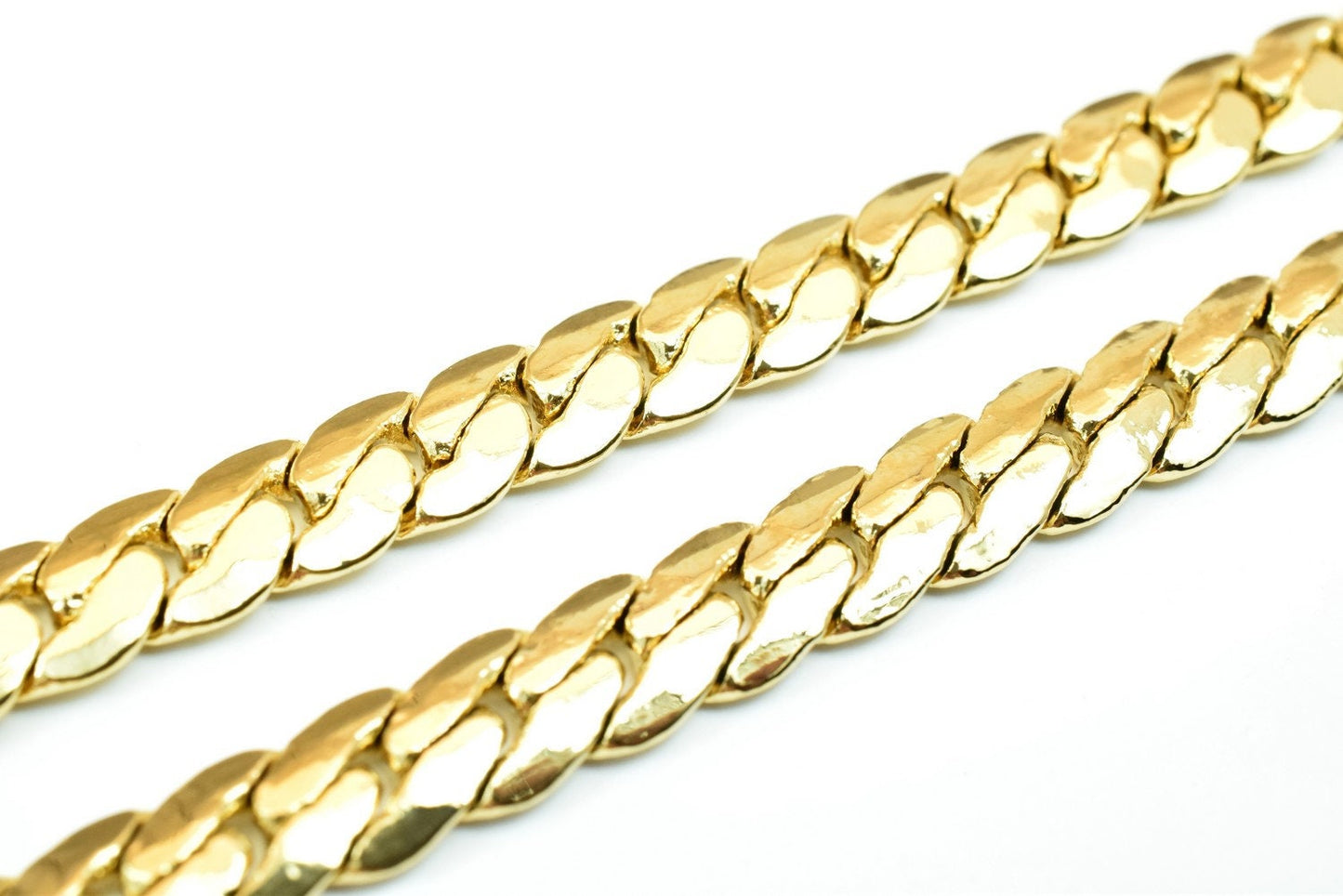 23 Inches 18K Gold Filled EP Chain Curb/Herringbone/Serpentine Chain Width 7mm/Thickness 2.5mm/ Findings for Jewelry Making CG414