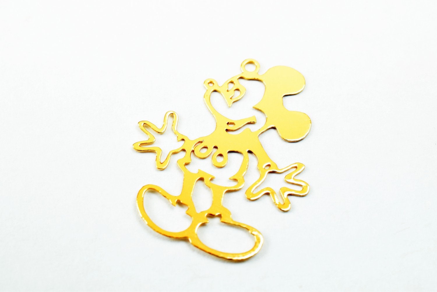 2 PCs Dainty Thin 18K Pinky as Gold Filled* Filigree Mouse Charm Pendant Size 21.5x17.5mm Thickness 0.25mm For Jewelry Making DGF11