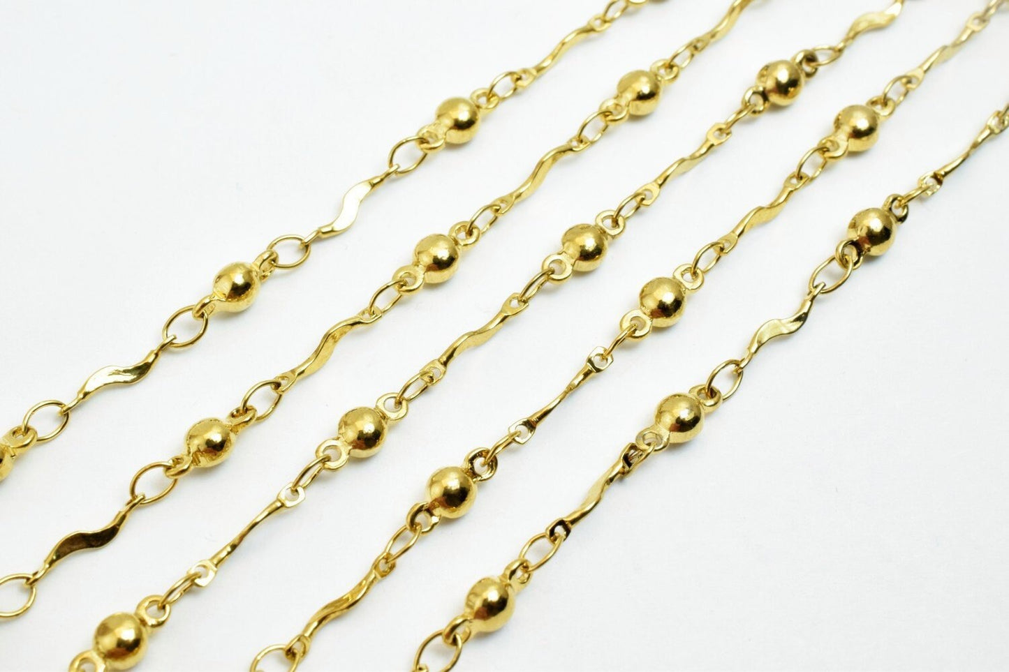 3 Foot 18K Gold Filled Chain, Bar Chain, Satellite Chain, Gold Filled Findings Chain For Jewelry Making GFC070 - BeadsFindingDepot