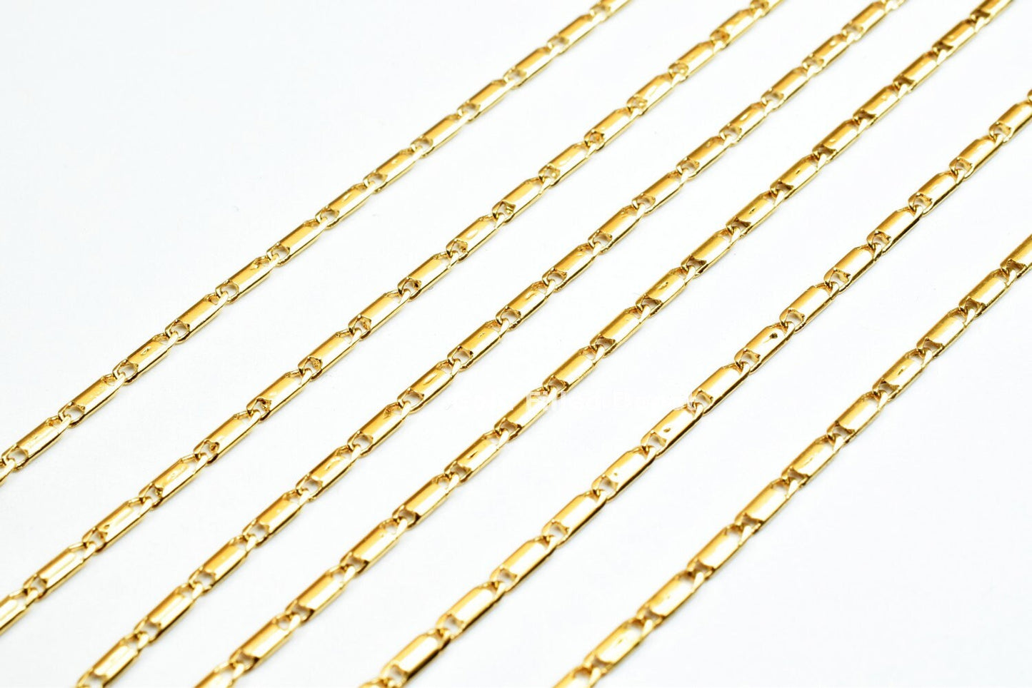 3 Foot 18K Gold Filled Bar Chain Size 1.5mm Gold Filled Findings Chain For Jewelry Making GFC017 - BeadsFindingDepot