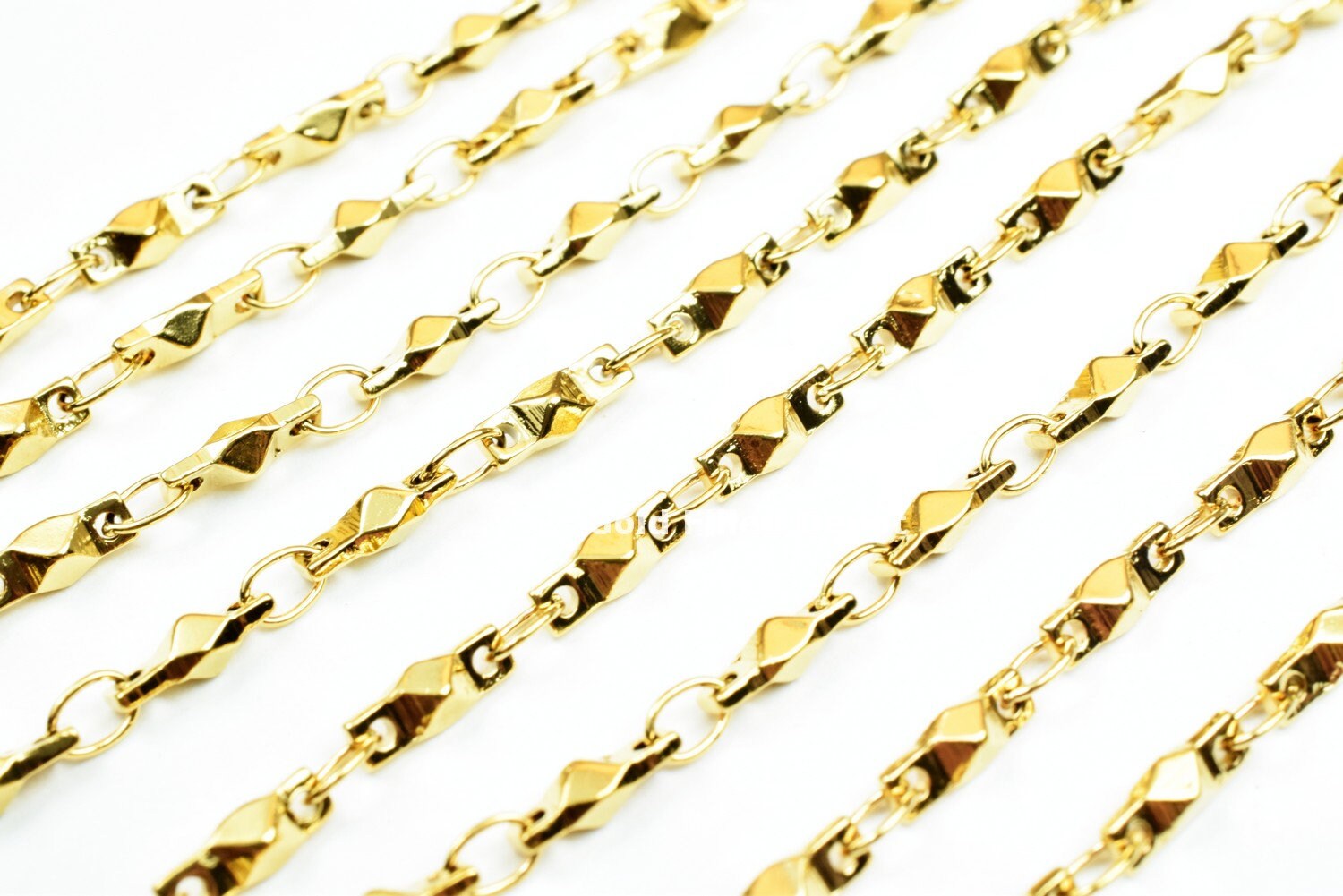 3 Foot 18K Gold Filled Bar Chain Size 2.5mm Gold Filled Findings Chain For Jewelry Making - BeadsFindingDepot