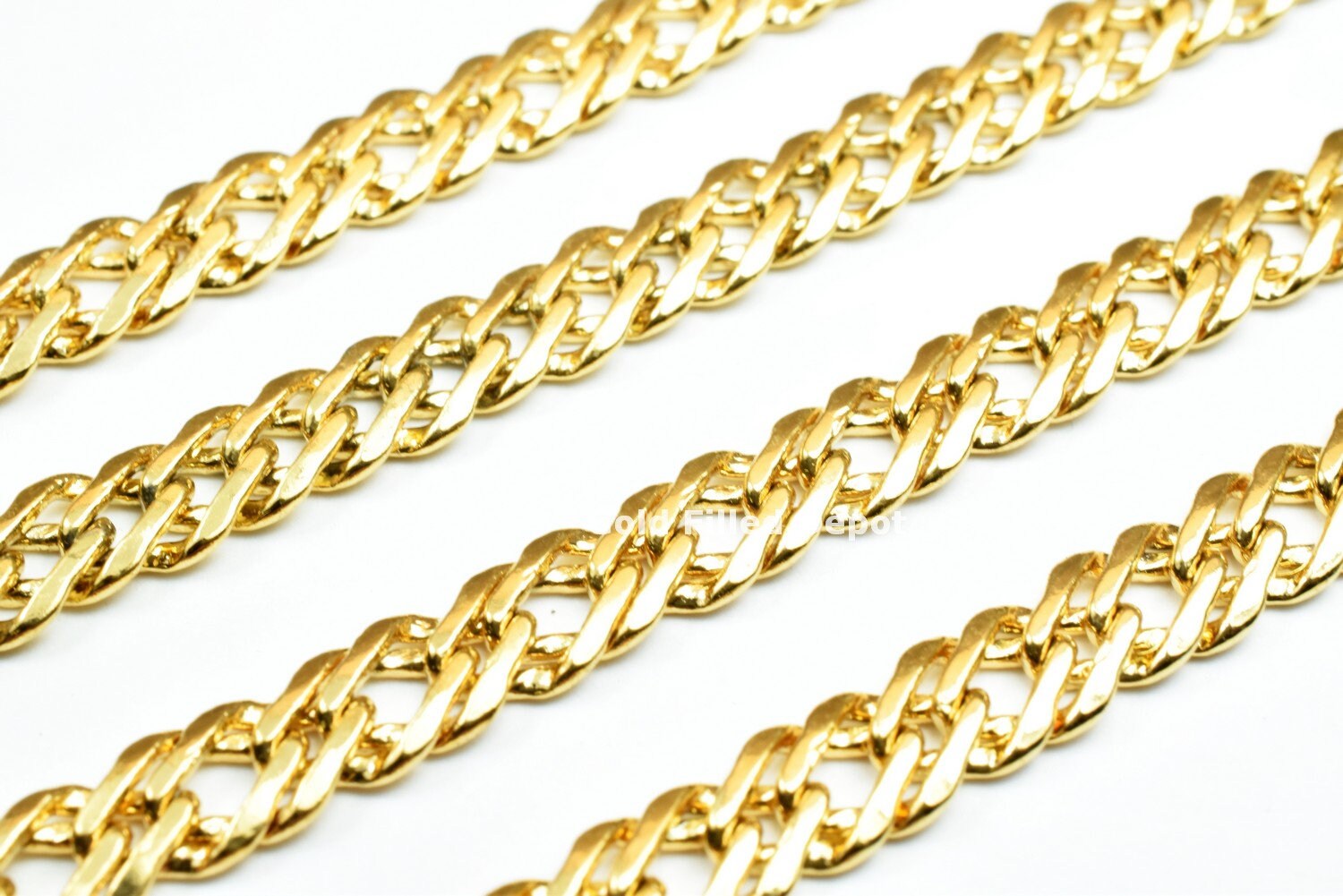 3 Foots 18K Gold Filled Chain Width 6mm Thickness 1.5mm Gold-Filled finding for Gold Filled Jewelry Making - BeadsFindingDepot