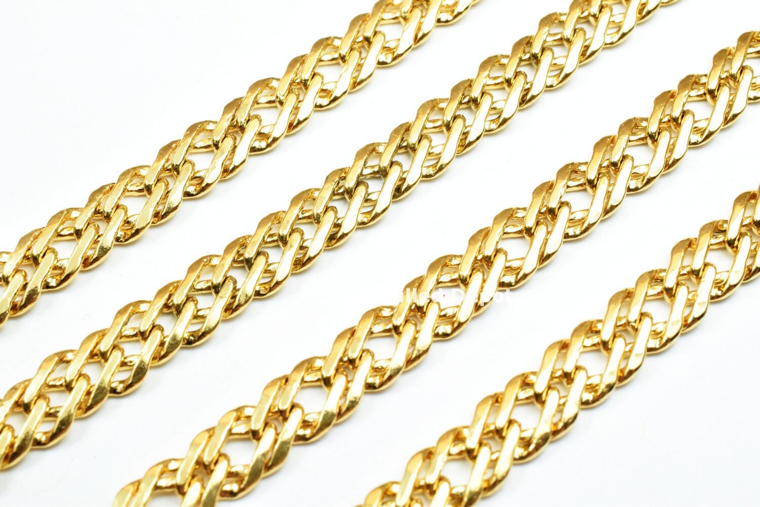3 Foots 18K Gold Filled Chain Width 6mm Thickness 1.5mm Gold-Filled finding for Gold Filled Jewelry Making - BeadsFindingDepot