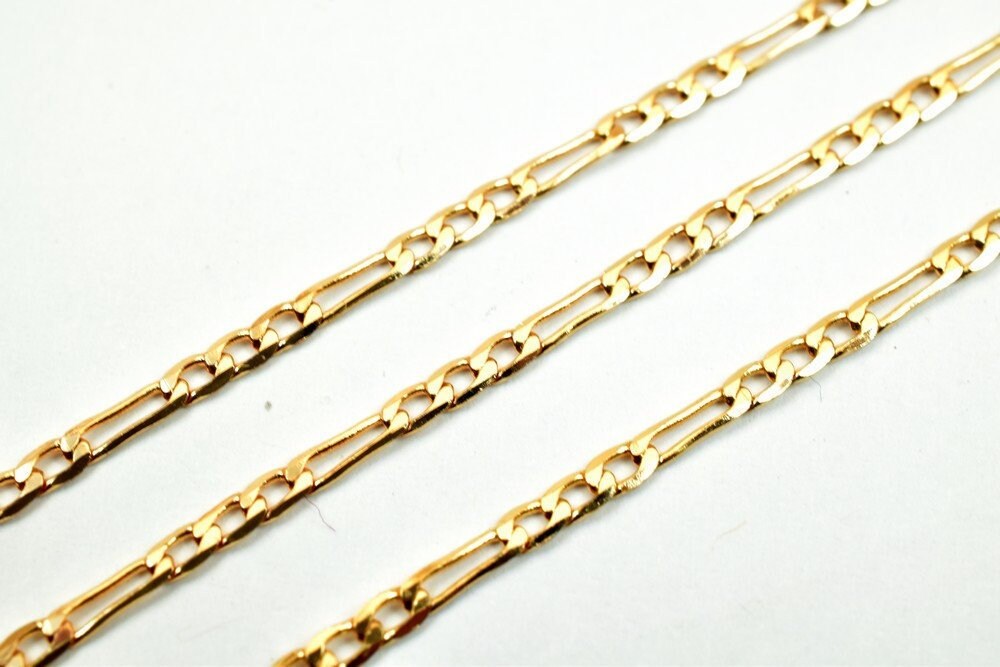 3 Foots 18K Pinky Gold Filled Chain Figaro Chain Width 2mm Thickness 0.5mm Gold-Filled finding for Gold Filled Jewelry Making PGF06 - BeadsFindingDepot