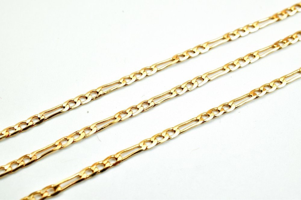 3 Foots 18K Pinky Gold Filled Chain Figaro Chain Width 2mm Thickness 0.5mm Gold-Filled finding for Gold Filled Jewelry Making PGF06 - BeadsFindingDepot