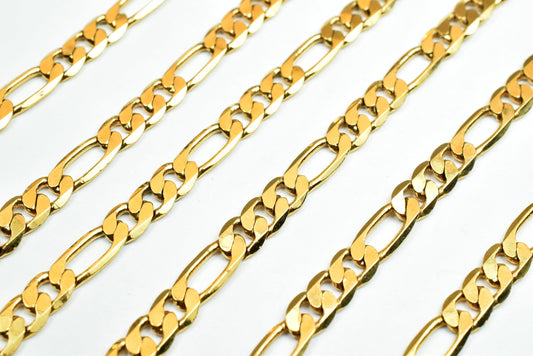 5mm Gold plated Figaro Chain 18K Thickness 1mm for Jewelry Making GFC059A Sold by Foot