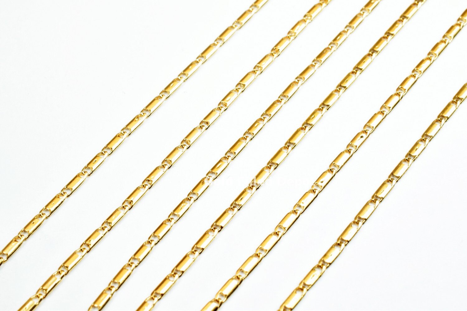 3 Foot 18K Gold Filled Bar Chain Size 1.5mm Gold Filled Findings Chain For Jewelry Making GFC017 - BeadsFindingDepot