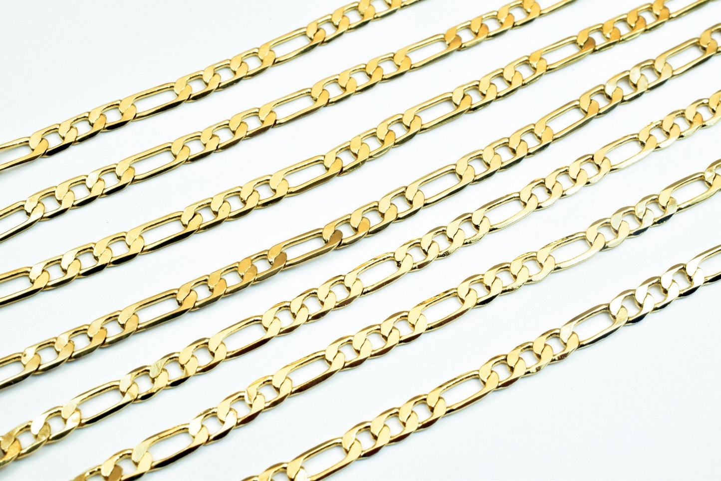 18K Gold Filled EP Figaro Chain Width 2mm, Thickness 0.5mm, 17 1/4" Inches Bohemian Findings Jewelry For Jewelry Making CG92