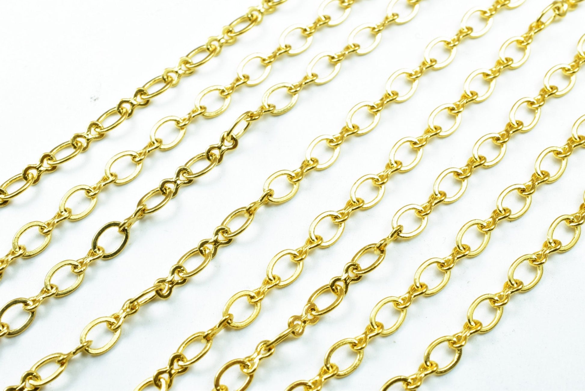 Gold Filled EP Cable Chain 18KT Gold Filled Size 17" Long 3.5mm Width 0.5mm Thickness For Jewelry Making Item #CG480