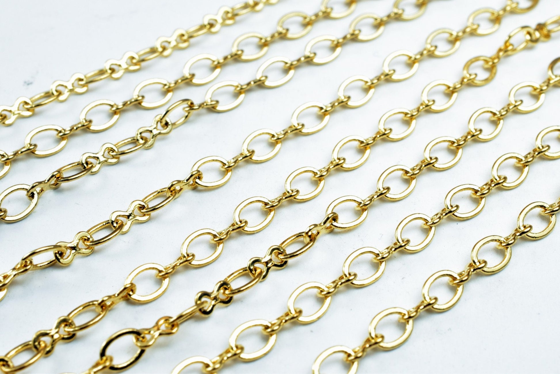 Gold Filled EP Cable Chain 18KT Gold Filled Size 17" Long 3.5mm Width 0.5mm Thickness For Jewelry Making Item #CG480