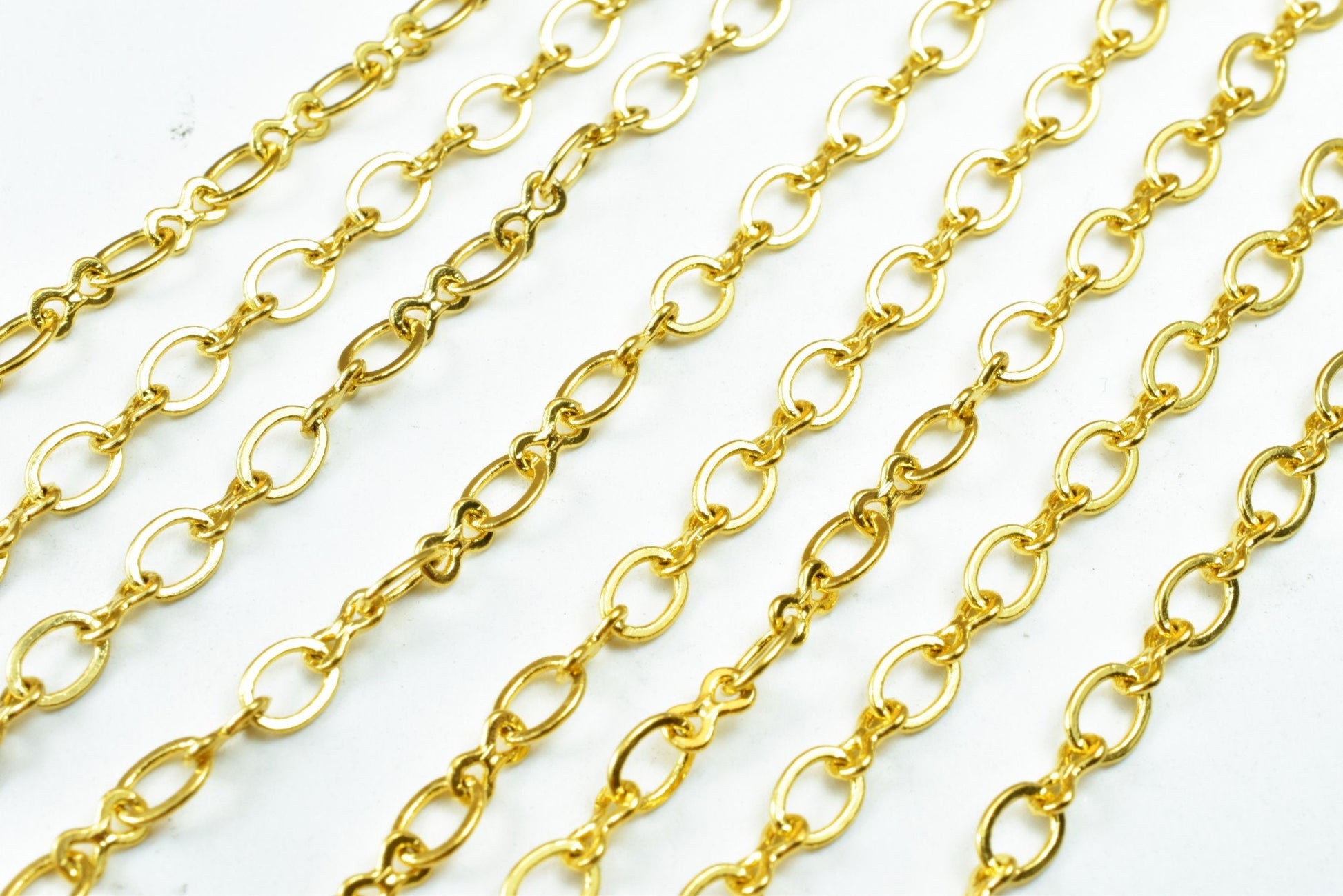 Gold Filled EP Cable Chain 18KT Gold Filled Size 17" Long 3.5mm Width 0.5mm Thickness For Jewelry Making Item #CG480