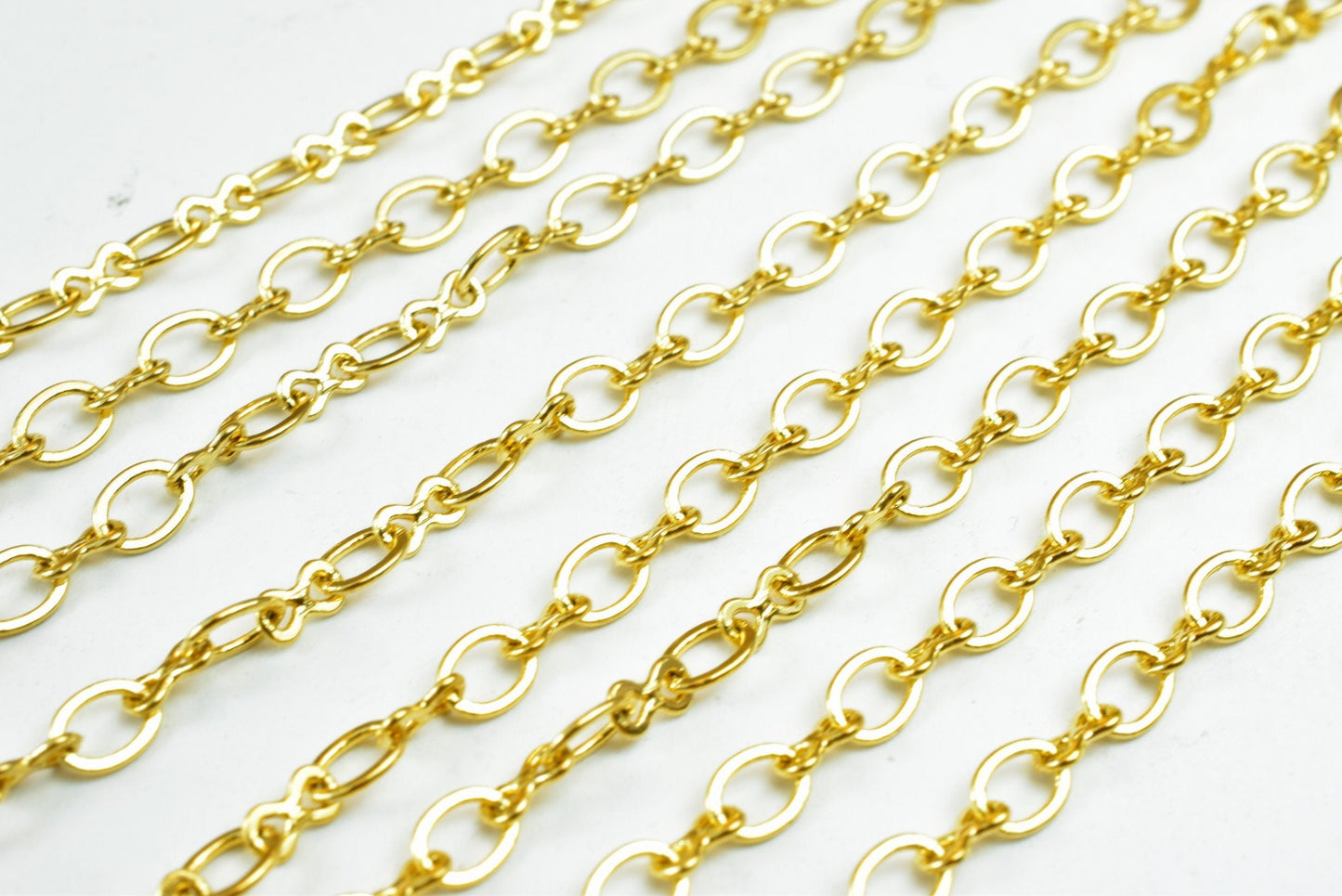 Gold Filled EP Cable Chain 18KT Gold Filled Size 17" Long 3.5mm Width 0.5mm Thickness For Jewelry Making Item #CG480