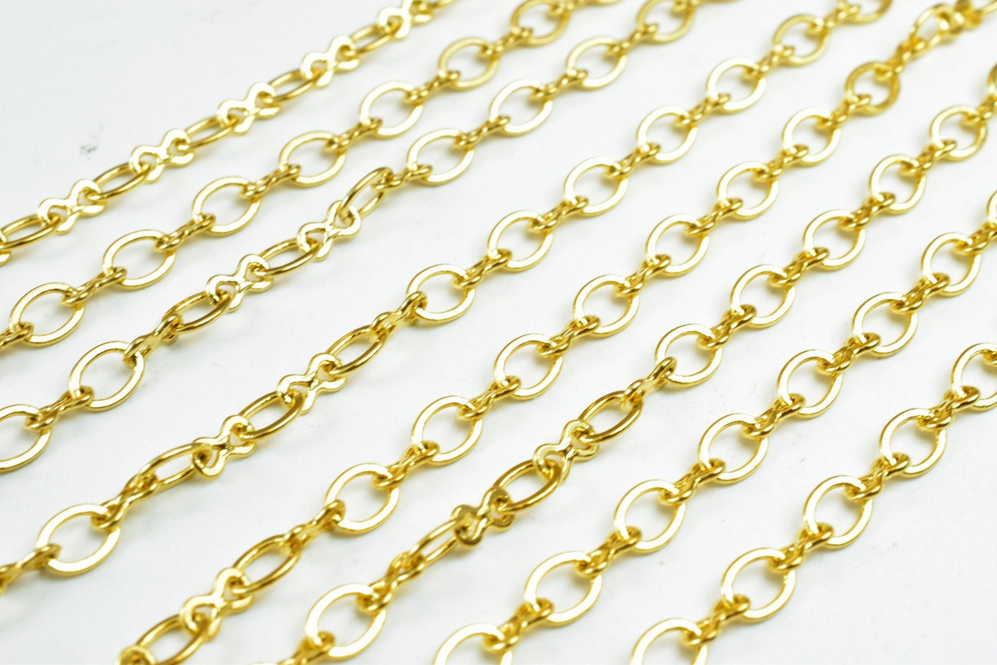 Gold Filled EP Cable Chain 18KT Gold Filled Size 17" Long 3.5mm Width 0.5mm Thickness For Jewelry Making Item #CG480