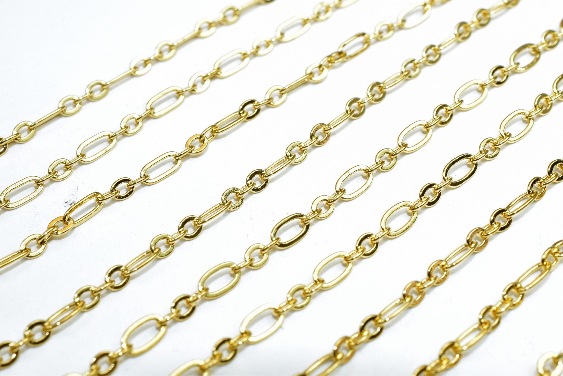 Gold Filled EP Long Cable Chain 18KT Gold Filled Size 17 1/4" Long 2mm Width 0.5mm Thickness For Jewelry Making Item #CG482