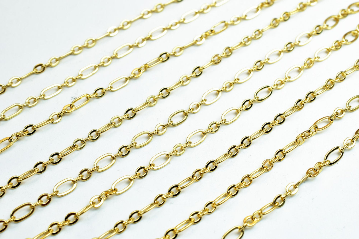 Gold Filled EP Long Cable Chain 18KT Gold Filled Size 17 1/4" Long 2mm Width 0.5mm Thickness For Jewelry Making Item #CG482