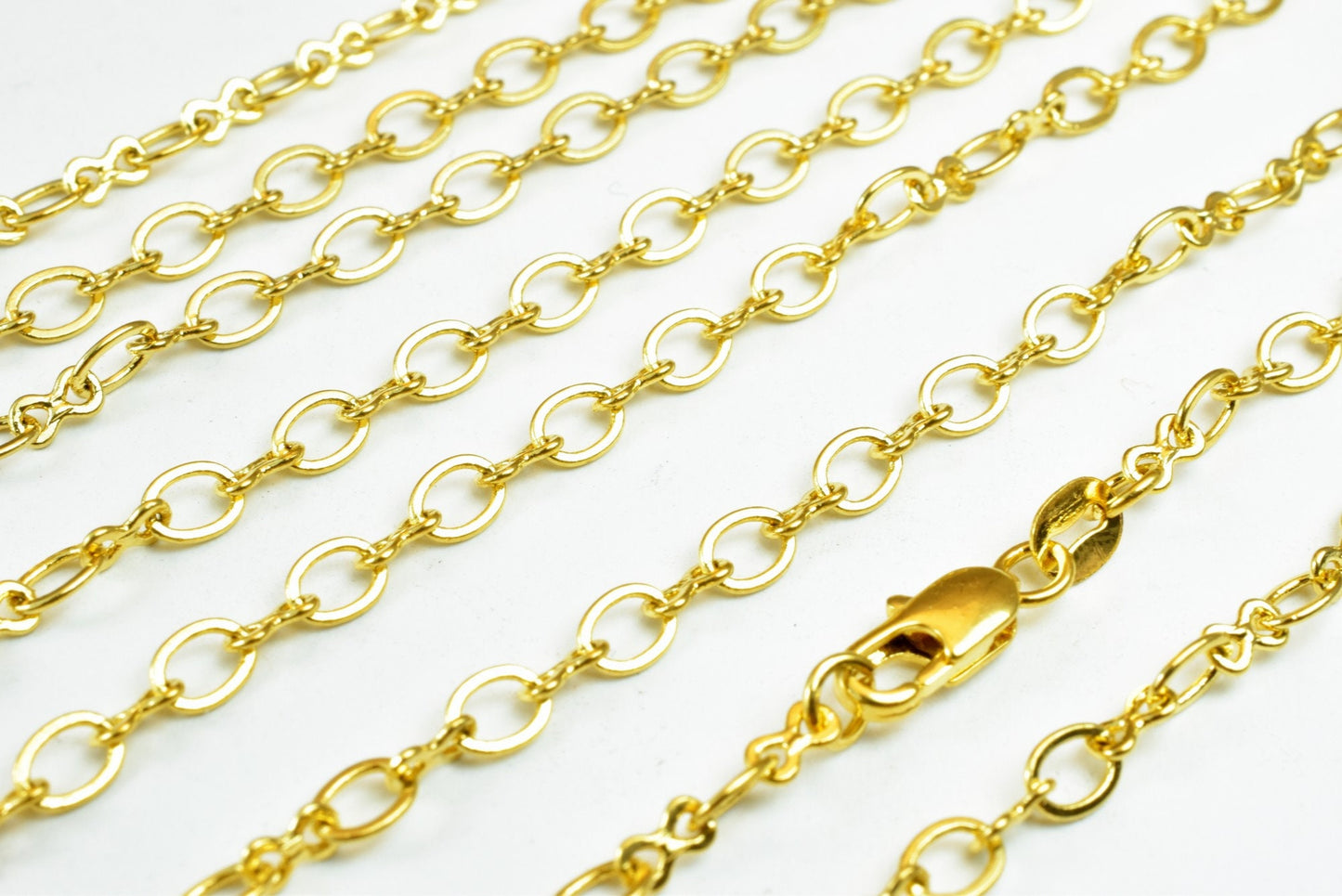 Gold Filled EP Cable Chain 18KT Gold Filled Size 17" Long 3.5mm Width 0.5mm Thickness For Jewelry Making Item #CG480