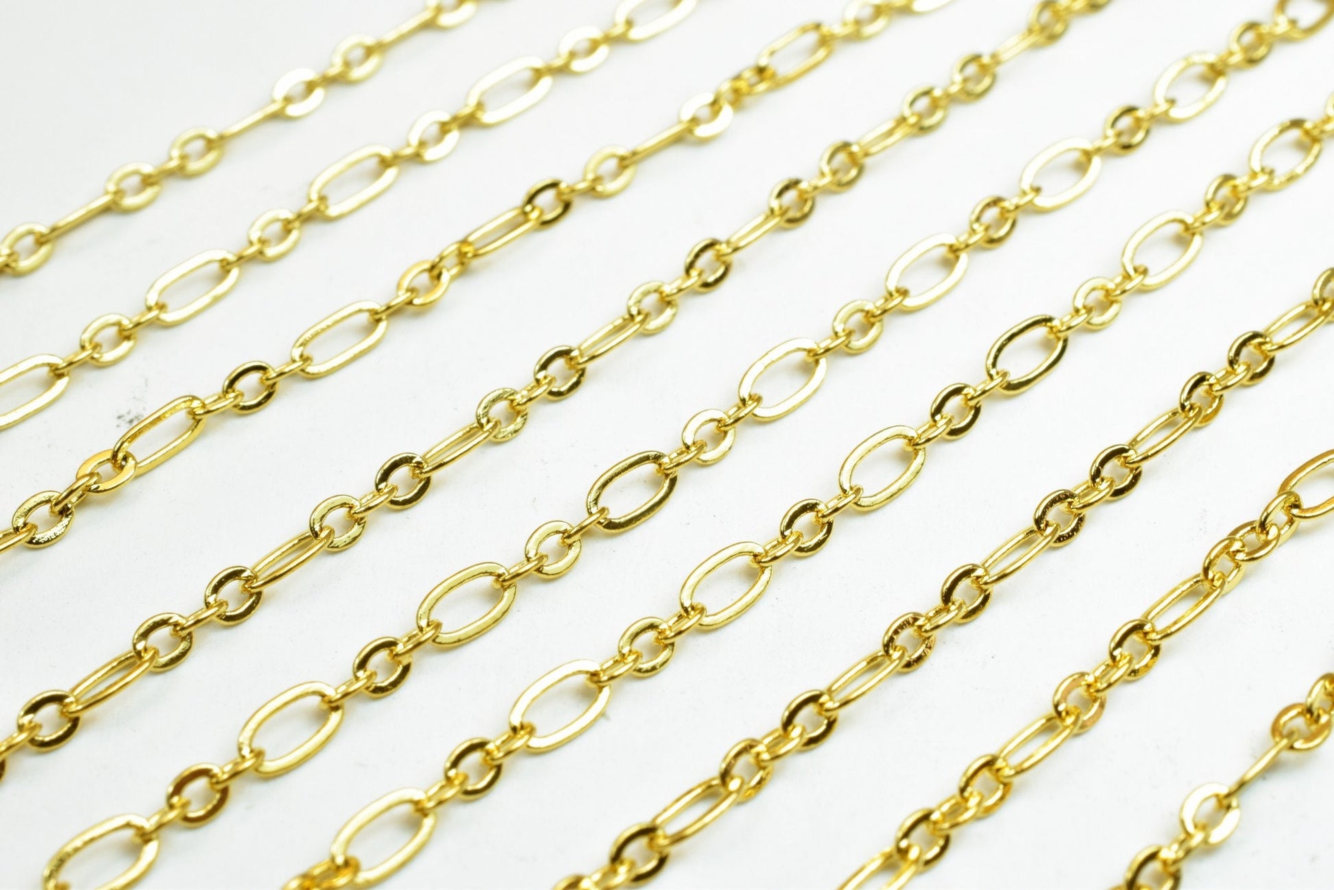 Gold Filled EP Long Cable Chain 18KT Gold Filled Size 17 1/4" Long 2mm Width 0.5mm Thickness For Jewelry Making Item #CG482