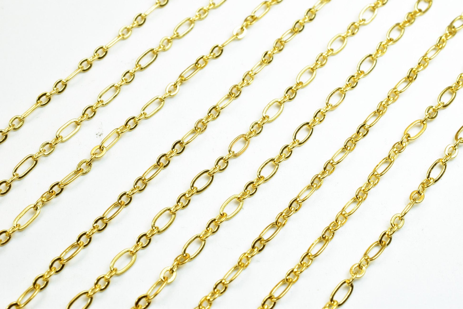 Gold Filled EP Long Cable Chain 18KT Gold Filled Size 17 1/4" Long 2mm Width 0.5mm Thickness For Jewelry Making Item #CG482