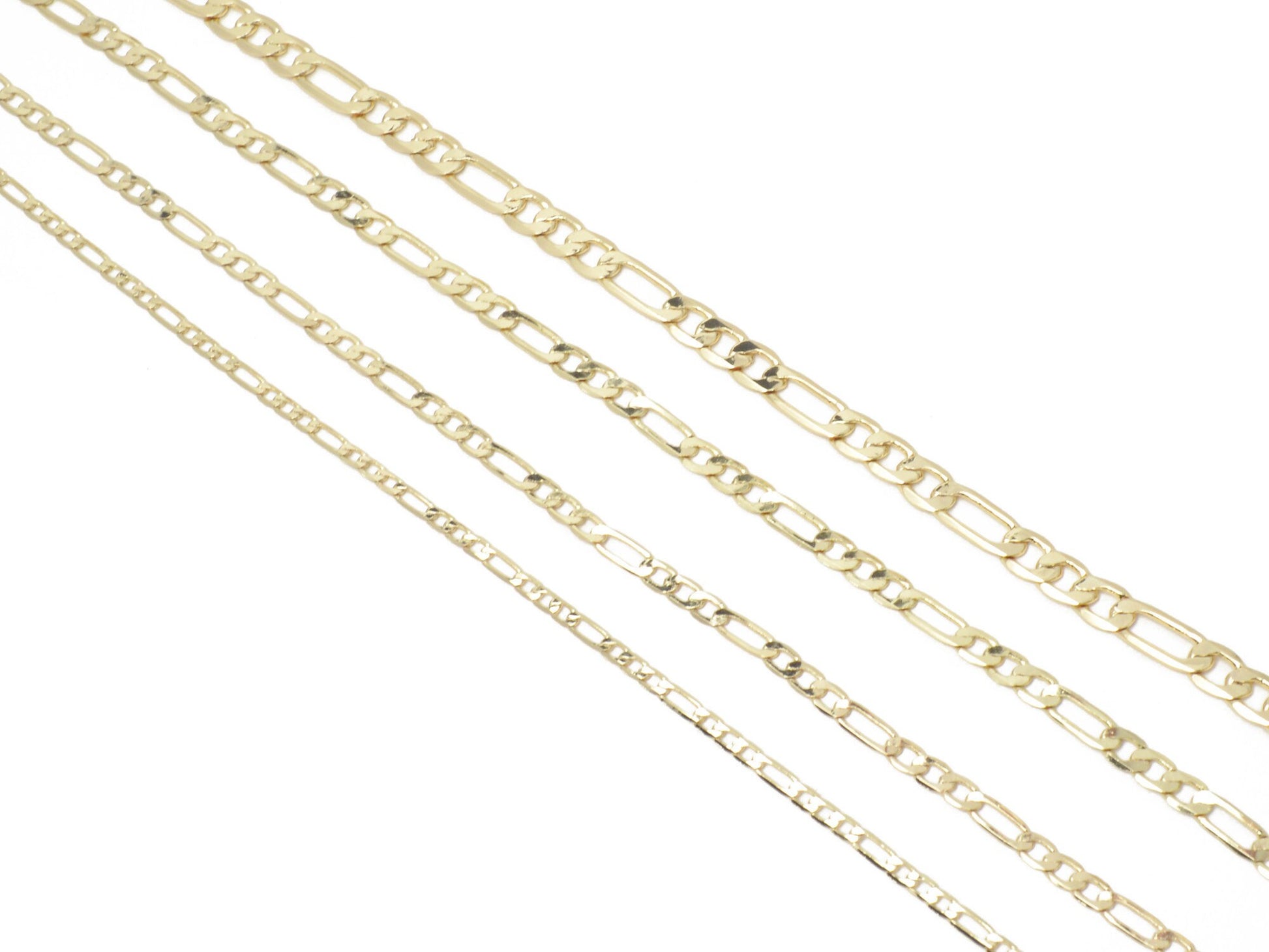 3 Feet 14K Gold Filled Chain Figaro Chain Gold-Filled finding for Jewelry Making 3/3.8/5/6mm - BeadsFindingDepot