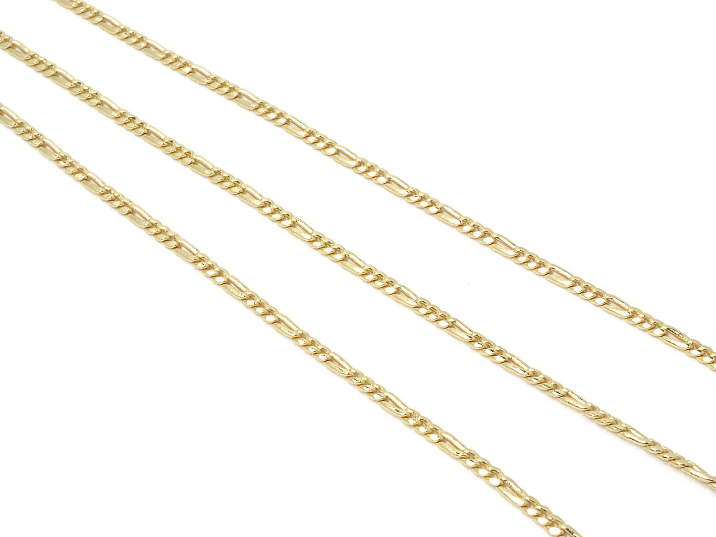 3 Feet 14K Gold Filled Chain Figaro Chain Gold-Filled finding for Jewelry Making 3/3.8/5/6mm - BeadsFindingDepot